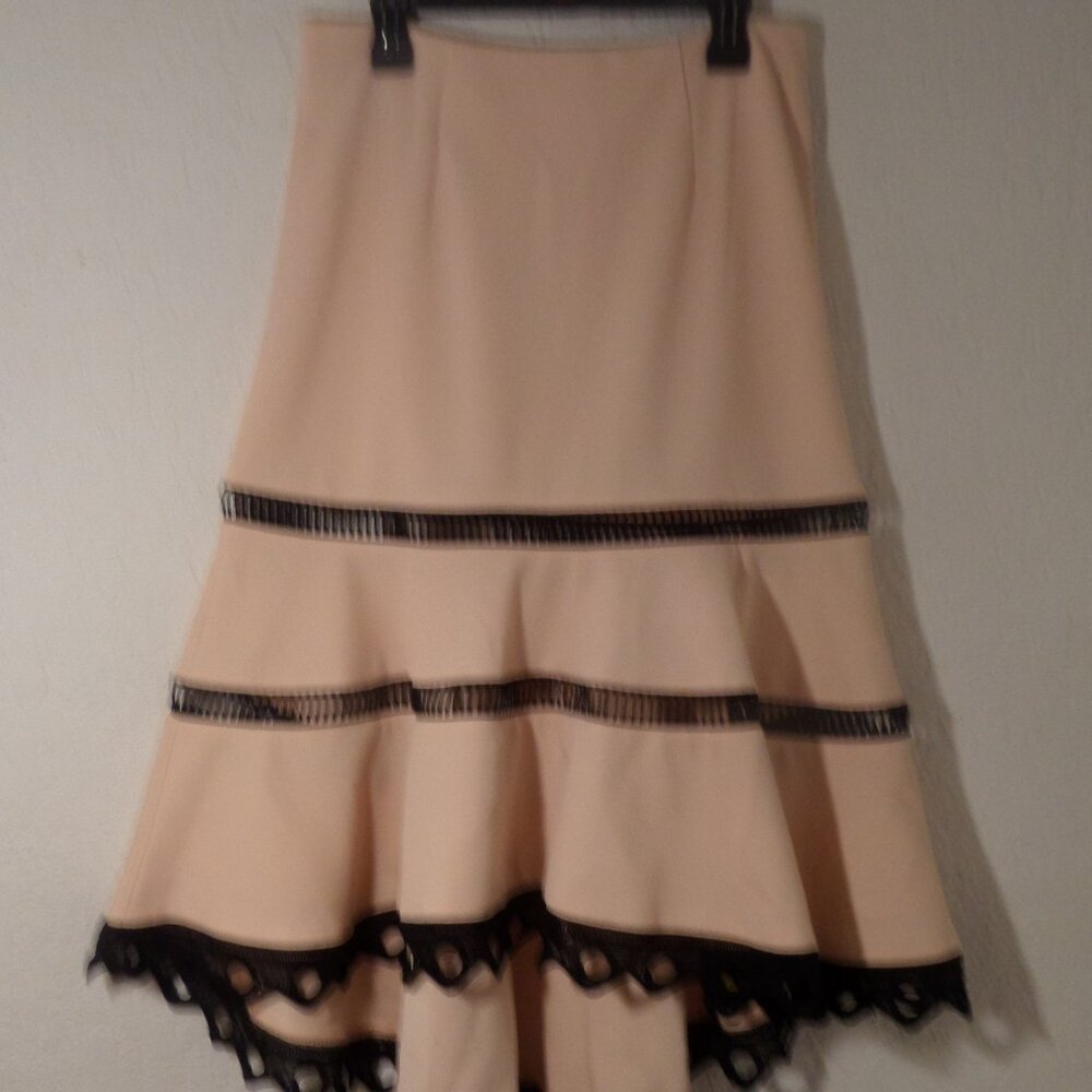 Venus High Low Fishtail Skirt in Pink and Black Women's